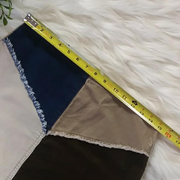 Vintage boho corduroy/denim patchwork skirt Small - Picture 4 of 7